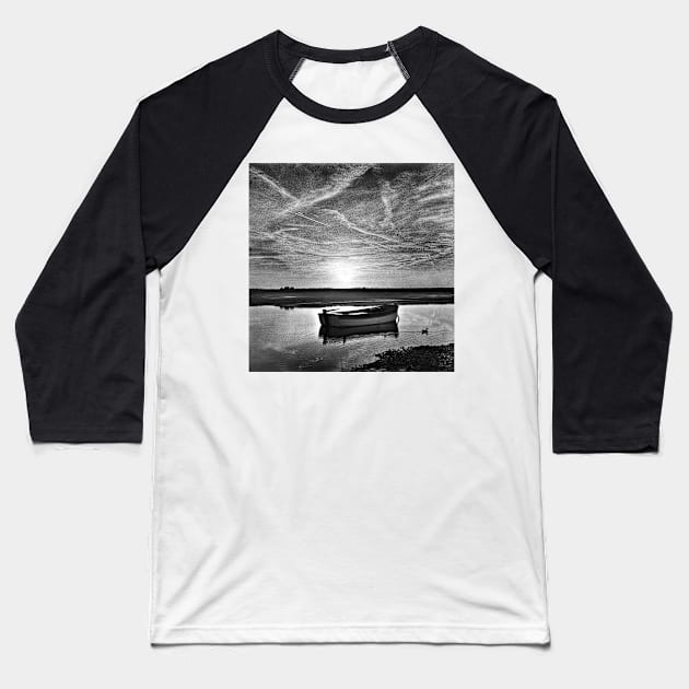 High tide at Burnham Overy Staithe, Norfolk, UK Baseball T-Shirt by richflintphoto